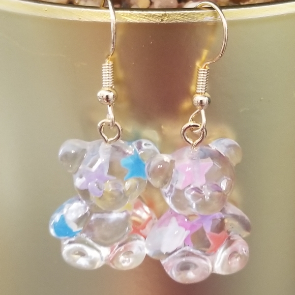 3/$30💜 Kawaii Acrylic Bear Earrings  🎉Host Pick - Picture 10 of 12